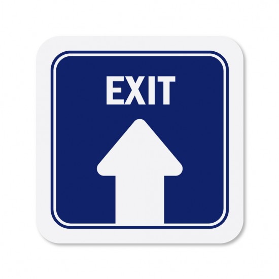 Covid-19 Floor Sticker Exit Dark Blue 26x26cm 3pcs